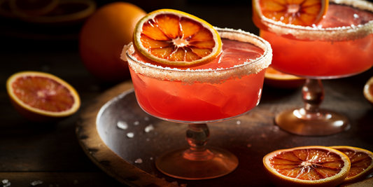 Blood Orange Margarita with a Twist of Dried Blood Orange