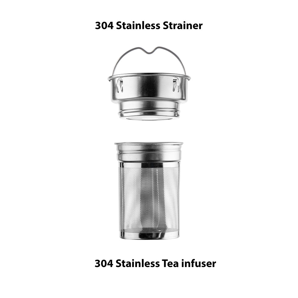 glass water bottle 1 litre with tea infuser
